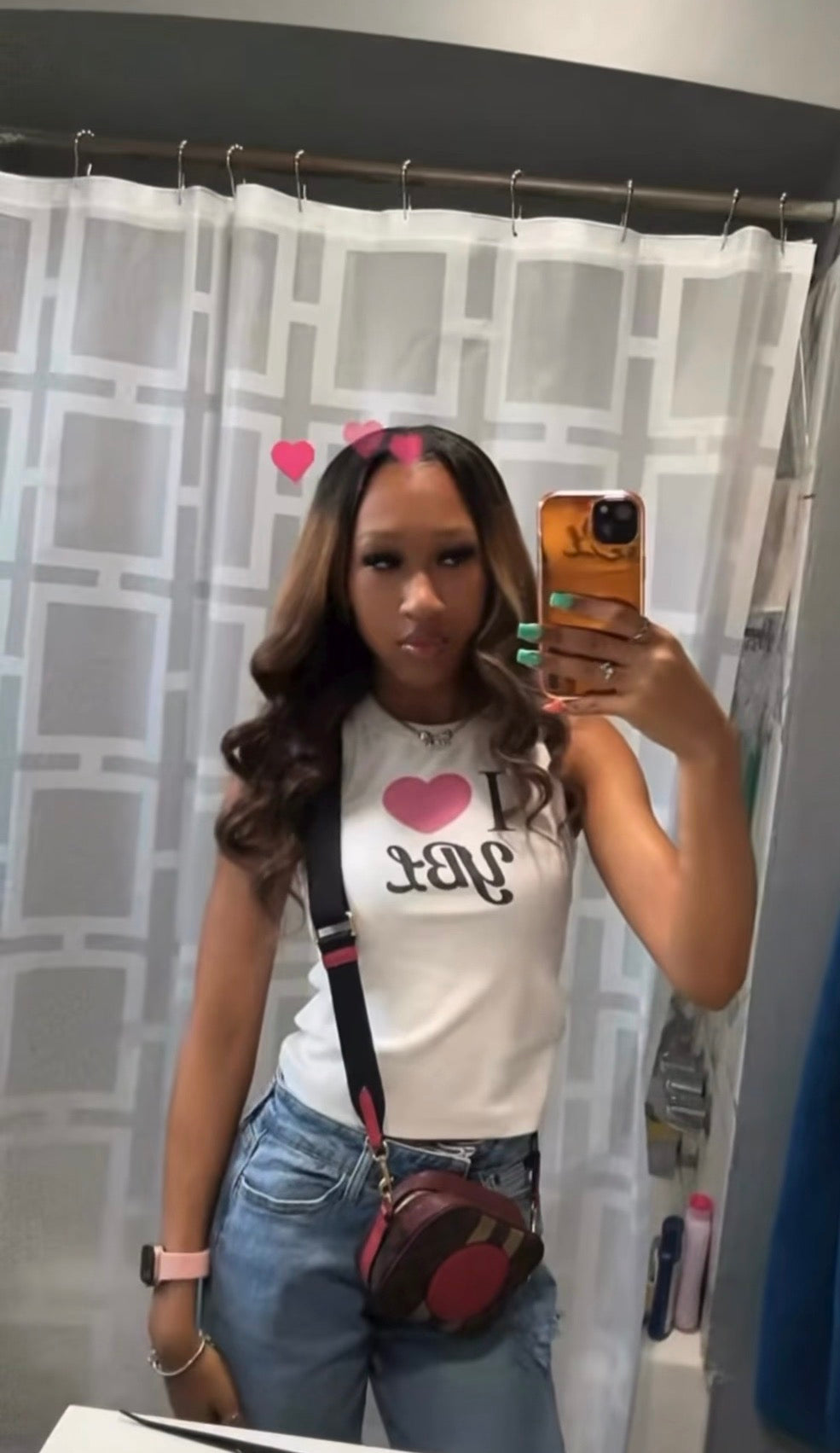 pink heart tank