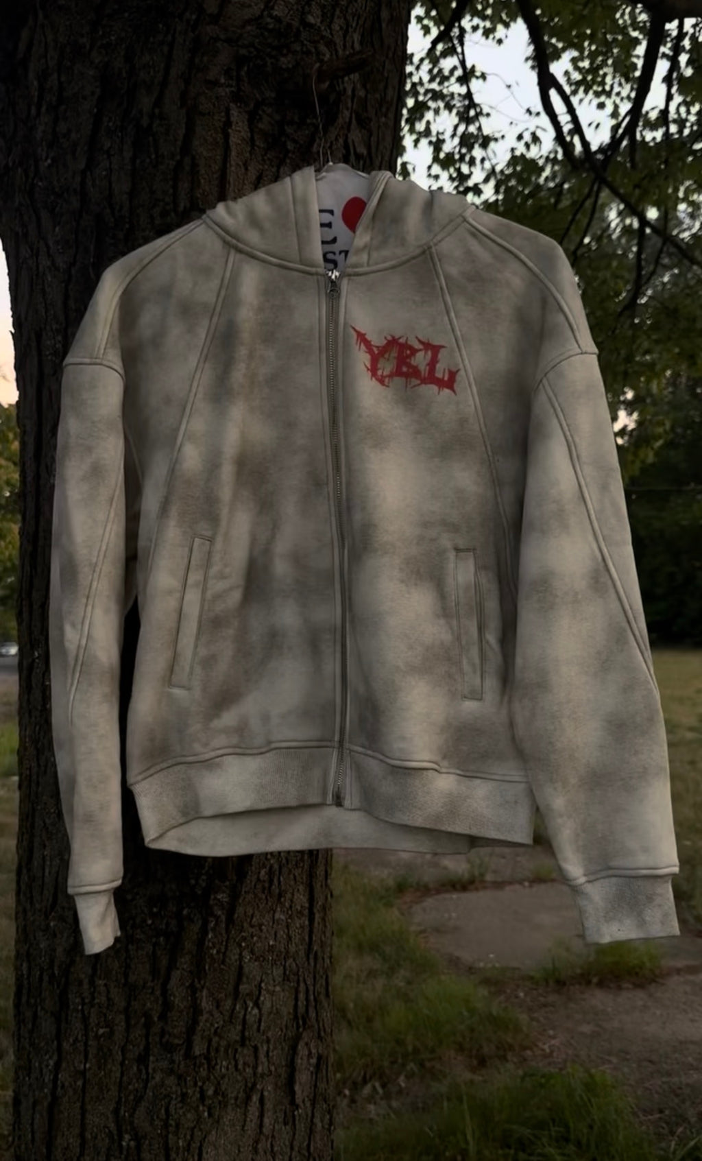 ybl  grey red jacket