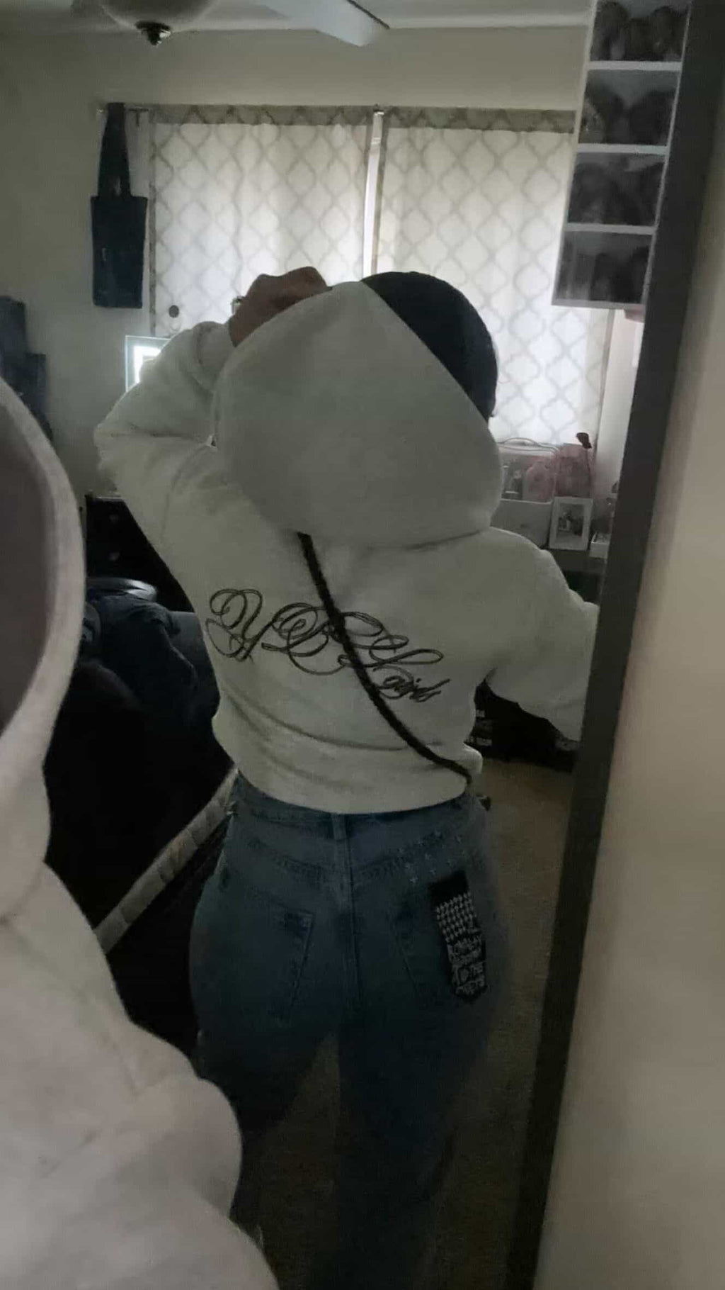 YBL girls cropped  grey zip up