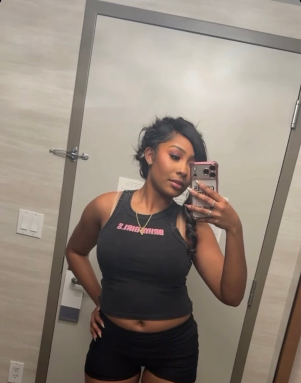 girls Black tank tops