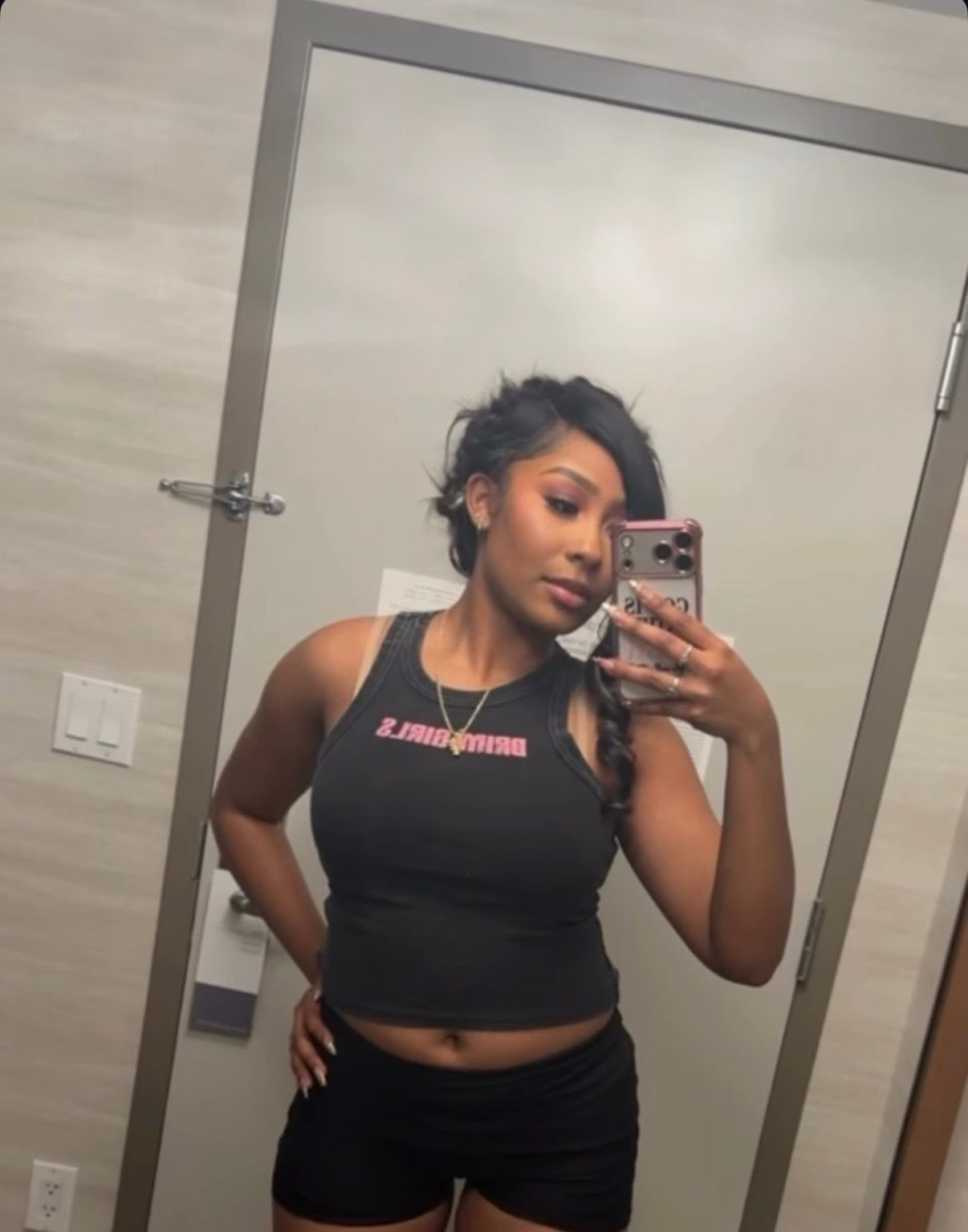girls Black tank tops