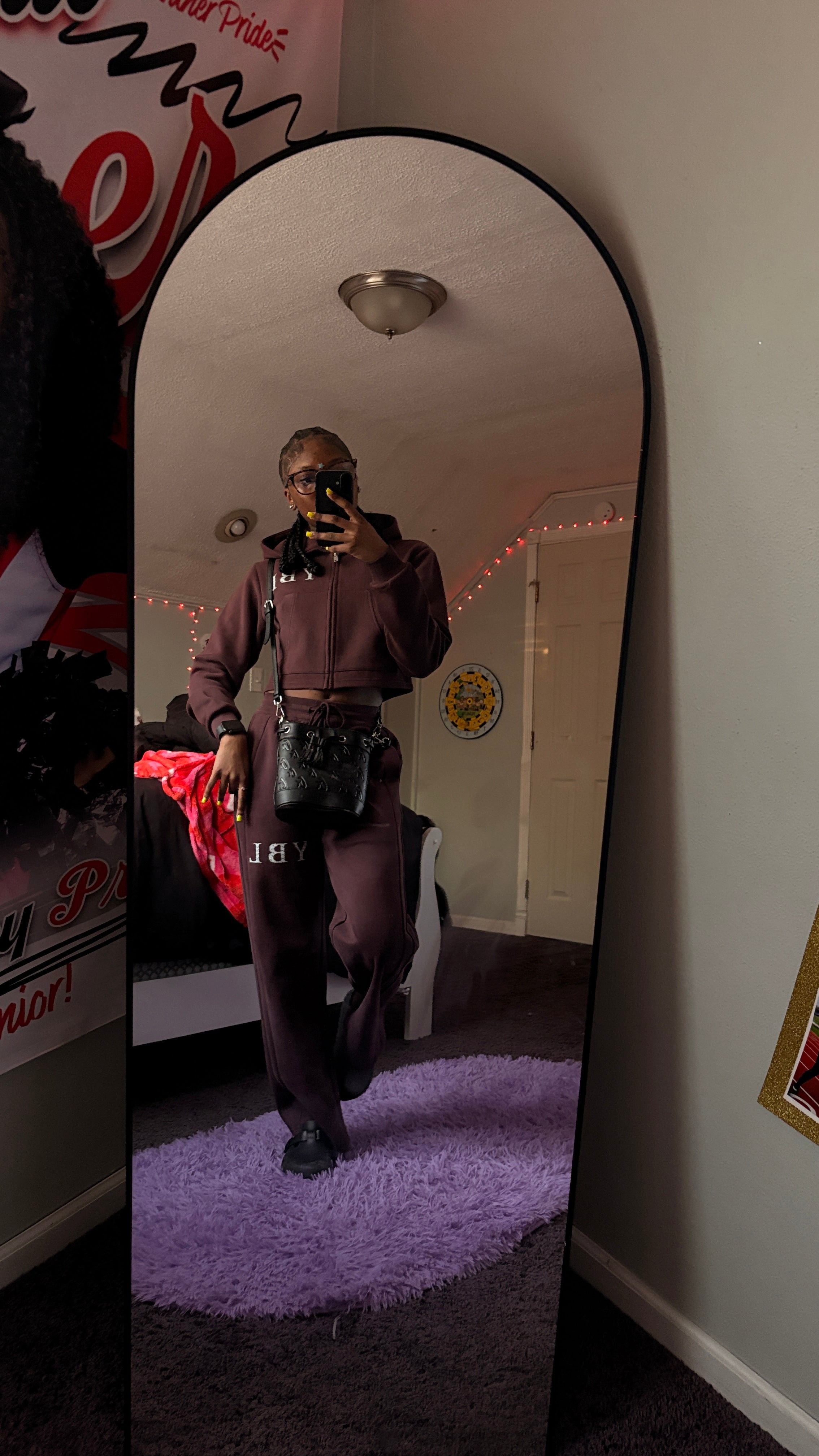 YBL girls drak reddish straight leg pants