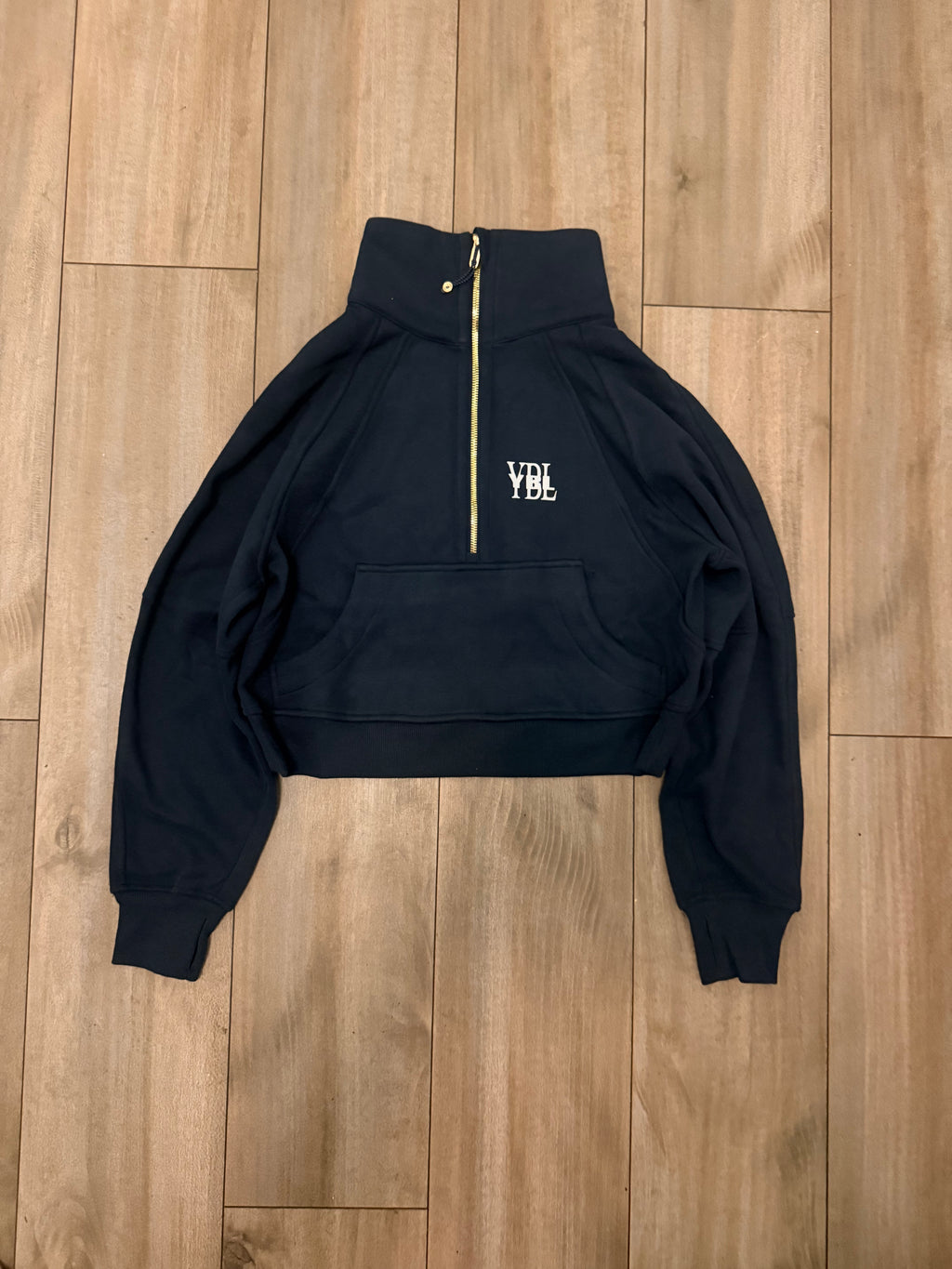 YBL girls navy half zip gold limited edition