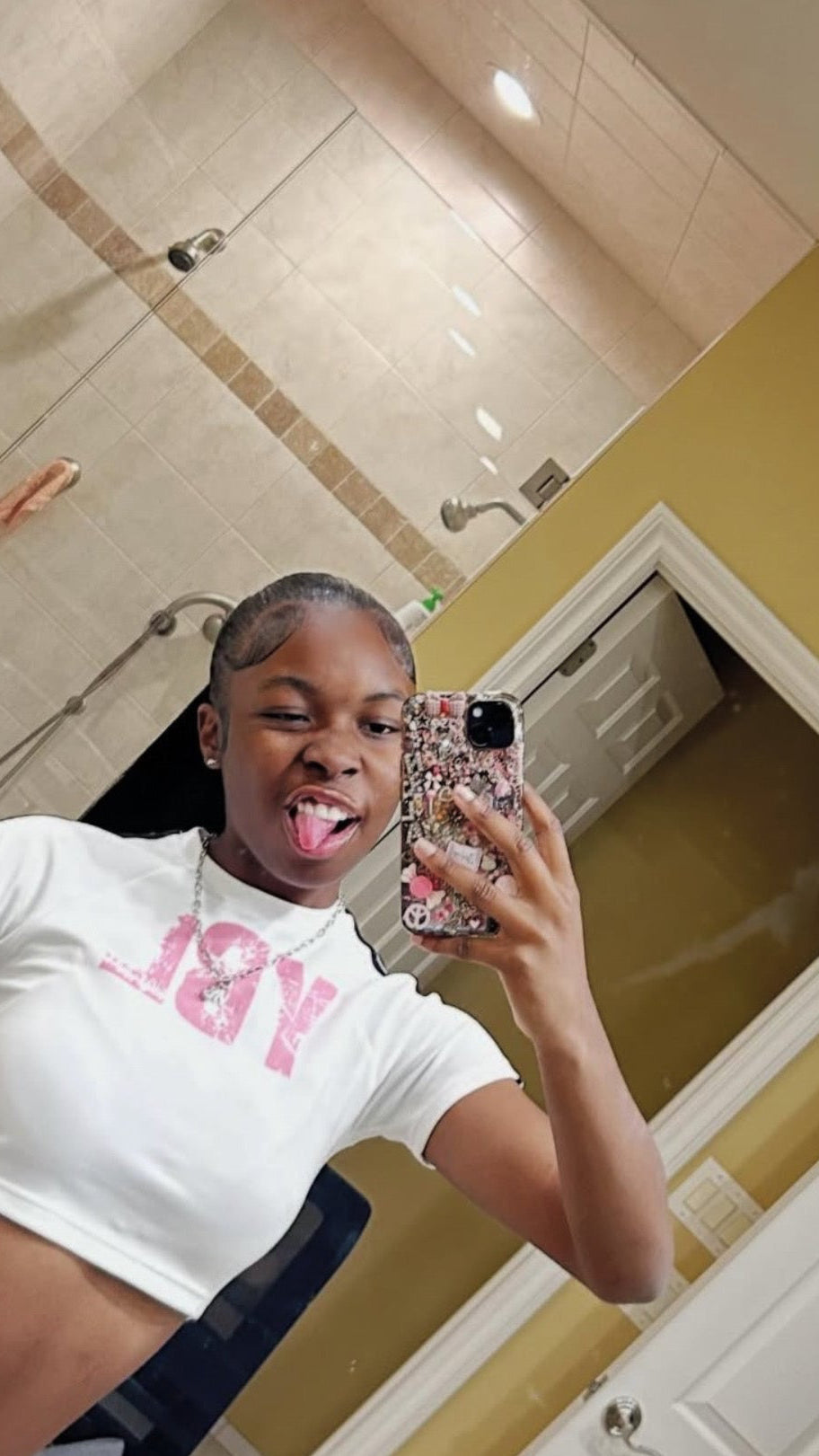 YBL girls strip ￼ crop top