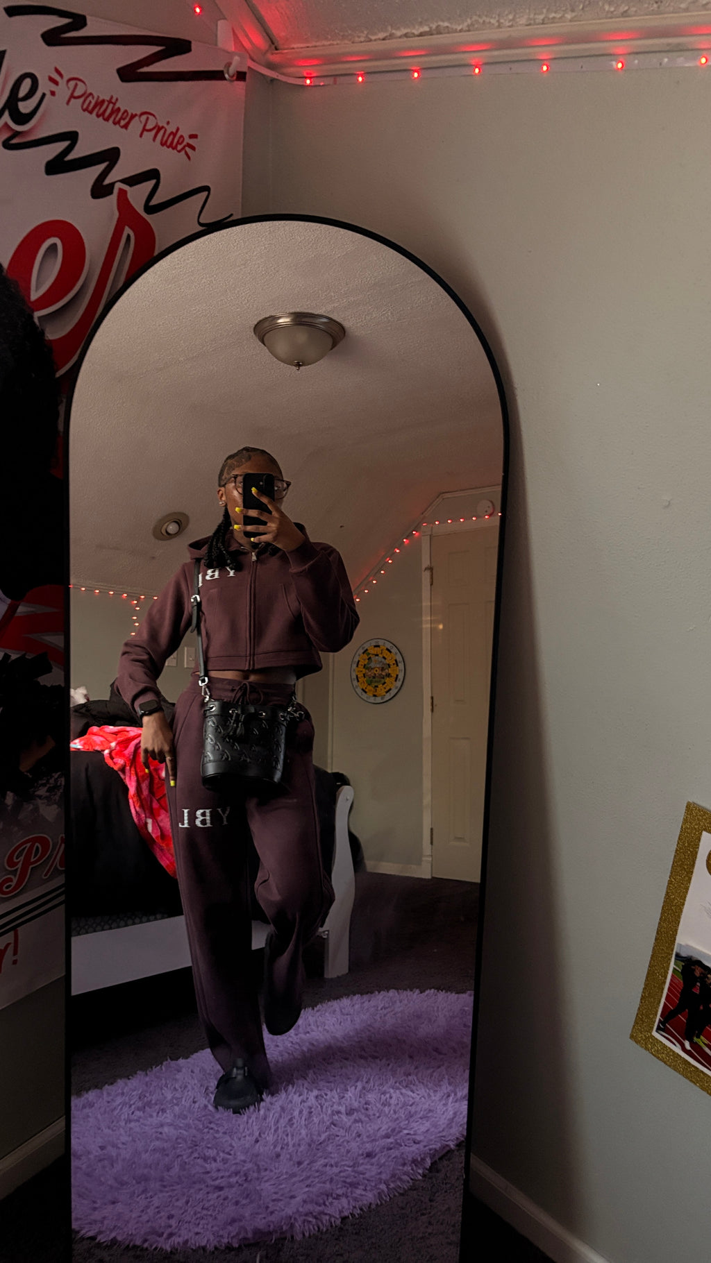 YBL girls drak reddish straight leg pants